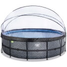 EXIT Stone pool 16ft x 48in with sand filter pump and dome - grey