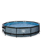EXIT Stone pool 12ft x 30in with filter pump and dome - grey