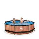 EXIT Wood pool 10ft x 30in with filter pump - brown