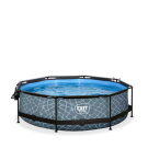EXIT Stone pool 10ft x 30in with filter pump and dome - grey