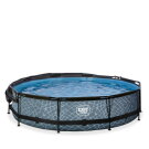 EXIT Stone pool 12ft x 30in with filter pump and canopy - grey