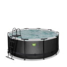 EXIT Black Leather pool 12ft x 48in with sand filter pump - black