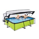 EXIT Lime pool 10ft x 6.6ft x 25.6in with filter pump and dome - green