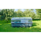 EXIT Wood pool 18ft x 8ft x 48in with sand filter pump and dome - brown