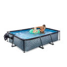 EXIT Stone pool 10ft x 6.6ft x 25.6in with filter pump and dome - grey