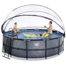 EXIT Stone pool 15ft x 48in with sand filter pump and dome - grey