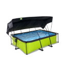 EXIT Lime pool 7ft x 5ft x 25.6in with filter pump and canopy - green