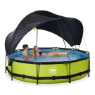 EXIT Lime pool 12ft x 30in with filter pump and canopy - green