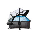 EXIT Black Wood pool 7ft x 5ft x 25.6in with filter pump and dome - black