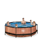 EXIT Wood pool 10ft x 30in with filter pump - brown