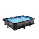 EXIT Black Wood pool 10ft x 6.6ft x 25.6in with filter pump and dome - black