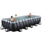 EXIT Black Leather pool 18ft x 8ft x 39in with sand filter pump - black