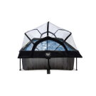 EXIT Black Wood pool 7ft x 5ft x 25.6in with filter pump and dome - black