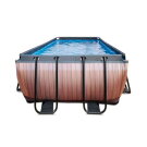EXIT Wood pool 18ft x 8ft x 48in with sand filter pump - brown