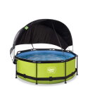 EXIT Lime pool 8ft x 30in with filter pump and canopy - green