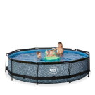 EXIT Stone pool 12ft x 30in with filter pump - grey