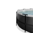 EXIT Black Leather pool 14ft x 48in with sand filter pump - black