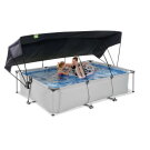 EXIT Soft Grey Pool 10x6.5ft with Filter Pump & Canopy