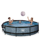 EXIT Stone pool 12ft x 30in with filter pump and canopy - grey