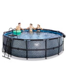 EXIT Stone pool 15ft x 48in with sand filter pump and dome - grey