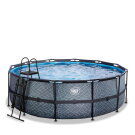 EXIT Stone pool 14ft x 48in with sand filter pump - grey