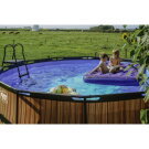 EXIT Wood pool 14ft x 48in with sand filter pump - brown