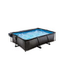 EXIT Black Wood pool 7ft x 5ft x 25.6in with filter pump and dome - black