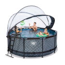 EXIT Stone pool 12ft x 48in with sand filter pump and dome - grey