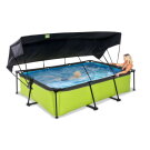 EXIT Lime pool 10ft x 6.6ft x 25.6in with filter pump and canopy - green