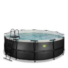 EXIT Black Leather pool 14ft x 48in with sand filter pump - black