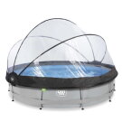 EXIT Soft Grey pool 12ft x 30in with filter pump and dome - grey