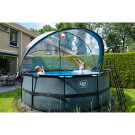 EXIT Stone pool 14ft x 48in with sand filter pump and dome - grey