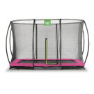 EXIT Silhouette ground trampoline 8x12ft with safety net - pink