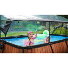 EXIT Stone pool 10ft x 6.6ft x 25.6in with filter pump and dome - grey