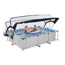 EXIT Soft Grey Pool 10x6.6x2ft with Filter Pump & Dome