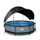 EXIT Stone pool 10ft x 30in with filter pump and canopy - grey