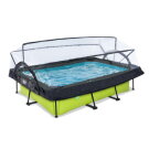 EXIT Lime pool 10ft x 6.6ft x 25.6in with filter pump and dome - green