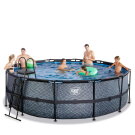 EXIT Stone pool 15ft x 48in with sand filter pump - grey
