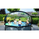 EXIT Black Wood pool ø300x76cm with filter pump and dome - black