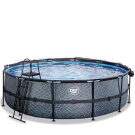 EXIT Stone pool 16ft x 48in with sand filter pump and dome - grey