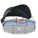 EXIT Soft Grey Pool 12ftx30in with Pump & Canopy - Grey