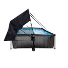 EXIT Black Wood pool 10ft x 6.6ft x 25.6in with filter pump and canopy - black