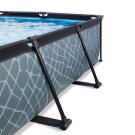 EXIT Stone pool 7ft x 5ft x 25.6in with filter pump and canopy - grey