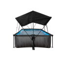 EXIT Black Wood pool 7ft x 5ft x 25.6in with filter pump and canopy - black