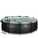 EXIT Black Leather pool 16ft x 48in with sand filter pump and dome and accessory set - black
