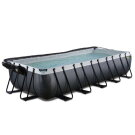 EXIT Black Leather pool 18ft x 8ft x 39in with sand filter pump and dome - black