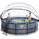 EXIT Stone pool 16ft x 48in with sand filter pump and dome - grey