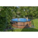EXIT Wood pool 15ft x 48in with sand filter pump - brown