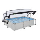 EXIT Soft Grey Pool 10x6.6x2ft with Filter Pump & Dome