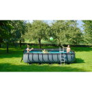 EXIT Wood pool 18ft x 8ft x 48in with sand filter pump - brown